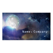 Kosmisches blaues Yin Yang Visitenkarte