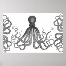 Kraken - schwarze riesige Krake/Cthulu Posterdrucke