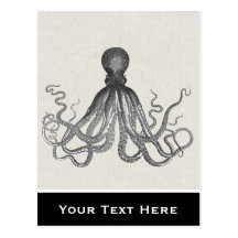 Kraken - schwarze riesige Krake/Cthulu Postkarte
