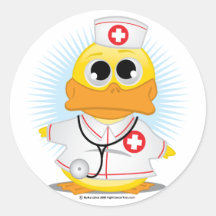 Krankenschwester-Ente Runder Aufkleber