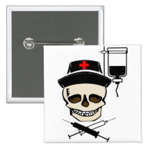 KRANKENSCHWESTER-PIRATENFLAGGE-PIRAT MIT IV FLASCH BUTTONS