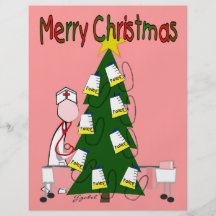 Krankenschwester-Weihnachtsentwurf "frohe Weihnach Individuelle Flyer