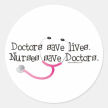 Krankenschwestern retten Doktoren Runde Sticker