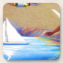 Kreide-Kunst-Segelboot Getränke Untersetzer