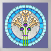 Kreis der Buntglas-Lilien Plakatdrucke