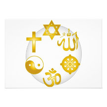 Kreis der goldenen religiösen Symbole Ankündigungen