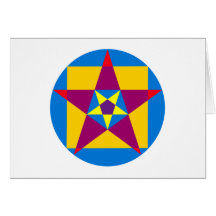 Kreis Quadrat Fünfeck circle square pentacle Karte