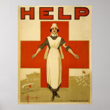 Kreuz-Krankenschwester-Hilfsanzeige-Weltkrieg 2 Posterdrucke
