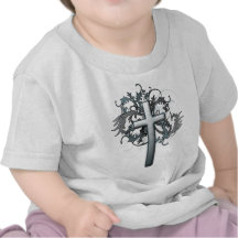 Kreuz mit Blumengraphiken T-shirts