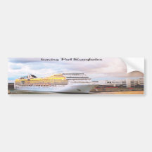 Kreuzfahrtschiff, das Hafen verlässt Autosticker