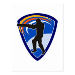Kricket Batsman-Schlagen-Silhouette Postkarten