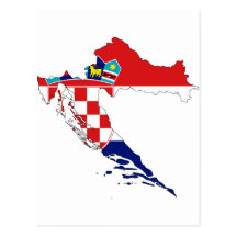 Kroatien-Flaggenkarte Stunde Hrvatska Postkarten