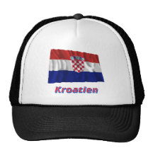 Kroatien Fliegende Flagge MIT Namen Netzmütze