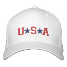 KRW rote weiße und blaue USA-Sterne gestickt Bestickte Baseballkappe