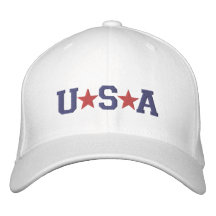 KRW rote weiße und blaue USA-Sterne gestickt Baseballcap