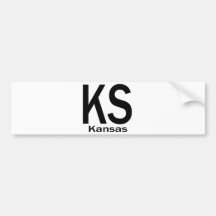 KS Kansas einfaches Schwarzes Auto Aufkleber