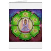 Kuan Yin "OM Mani Padme Summen-" Gruß-Karte
