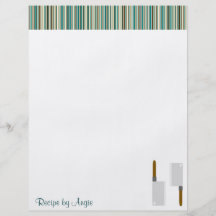 Küche Stripes Aqua-Rezept-Papier Bedruckte Flyer