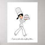 Kuchen-Bäcker-Kochs-Mädchen-Plakat