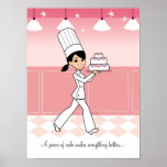 Kuchen-Bäcker-Kochs-Mädchen-Plakat