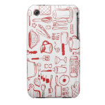 Küchen-Einzelteil-Muster roter iphone Kasten Case-Mate iPhone 3 Hülle