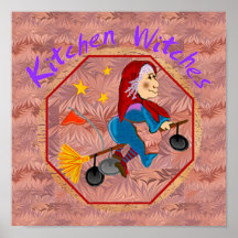 Küchen-Hexe-gerahmter Druck Plakate