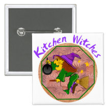 Küchen-Hexe-Knöpfe Anstecknadelbutton