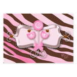 Kuchen-Pop-Geschenk-Zertifikatzebra-Rosa Brown Ret Visitenkarte