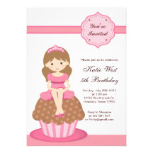 Kuchen-Prinzessin Birthday Invitation Ankündigungskarten