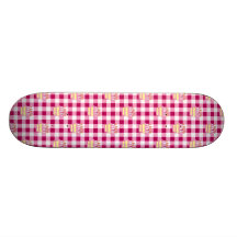 Kuchen-rosa kariertes Muster Personalisierte Skateboarddecks