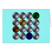 Kugeln Quadrat vier Farben spheres square Karten