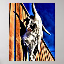 Kuh-Schädel-Plakat