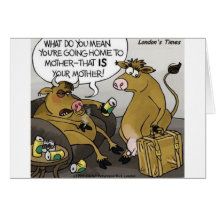 Kuh-Stier-Scheidungs-lustige Cartoon-Geschenke u.  Grußkarte