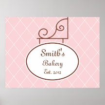Kundengebundener Vintager rosa Zeichen-Druck Plakate