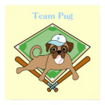 Kundengerechte Baseball-Mops-Plakate (hellblau) poster