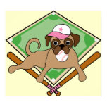 Kundengerechte Baseball-Mops-Plakate - Rosa poster