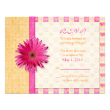Kundengerechte Gerbera-Gänseblümchen-Wartekarte Einladungskarte