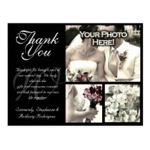 Kundengerechte Hochzeit danken Ihnen, 3 Fotos zu k Postkarte