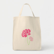 Kundengerechte rosa Blume Leinentasche