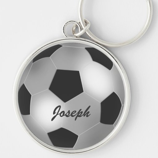 Kundengerechte silberne Fußball Namenskeychains Schlüsselband