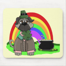 Kundengerechten Schwarz-Mops-T-Shirts St. Pats Tag Mousepad