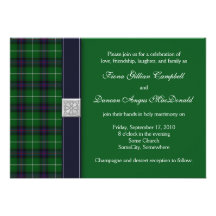 Kundengerechter Tartan-keltische Hochzeits-Einladu