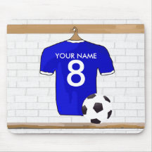 Kundengerechtes Fußball-Hemd (blaues) Mousepad