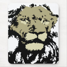 kundengerechtes realistisches Löwegesicht Mousepads