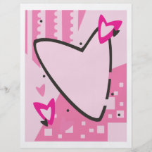Kundengerechtes rosa Herz-Briefpapier Individuelle Flyer
