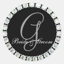 Kundengerechtes Siegel Diamantmonogramm G Runder Aufkleber