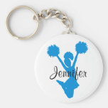 Kundenspezifische Aquamarine-Cheerleader-Schlüssel Schlüsselbänder