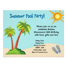 Kundenspezifische Einladung, Sommer-Pool-Party-The