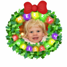 Kundenspezifische Foto-u. Text-WeihnachtsKranz-Ver Photo Figur