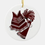 Kundenspezifische kastanienbraune u. weiße Cheerle Ornament